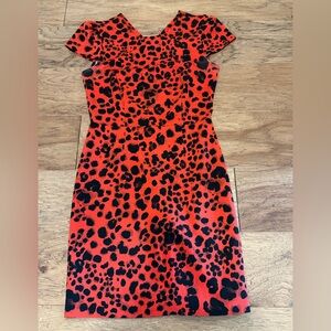 Betsey Johnson Red Leopard Leopard Sheath Mini Dress – Size 4
